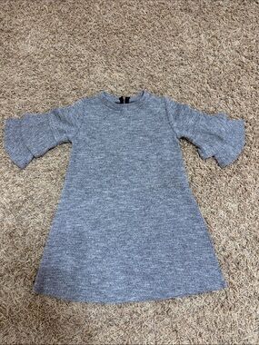 kidpik Gray Knit Bell-Sleeve Casual Dress